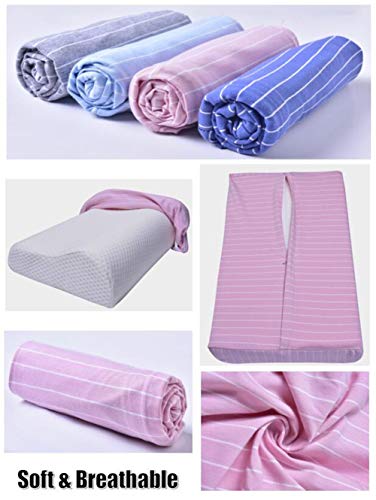 Contour Pillowcase for Memory Foam Neck Pillow,Soft Cotton Pillowcover Zippered,Pillow Protector for Neck Cervical Pillow Latex Pillow - Thumbnail 5