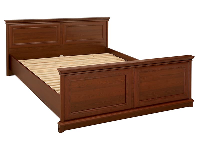 PEGANE Lit Adulte 160x200 cm Coloris châtaigne - Longueur 210 x Profondeur 175 x Hauteur 60,5-81,5 cm