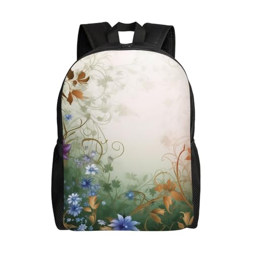 Sac à dos pour ordinateur portable imperméable au design Floral Swirls Ivy mignon et léger