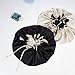 Adjustable Silk Satin Bonnet Hair Care Caps for Women Girls Loose-fitting Reversible Sleeping Cap Shower Caps Hair Wrap Bonnets (004 Black/Beige)