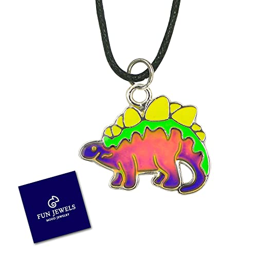 Fun Jewels Cute Stegosaurus Dinosaur Pendant Color Change Mood Necklace For Boys Girls Animal Jewelry Gifts #TOP5