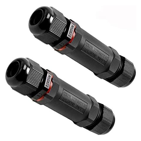 Waterproof Junction Box Cable Connector, Invool IP68 Sleeve Coupler Outdoor 2-Pole Cable Connector 5mm-13mm (2-Pack) Cover