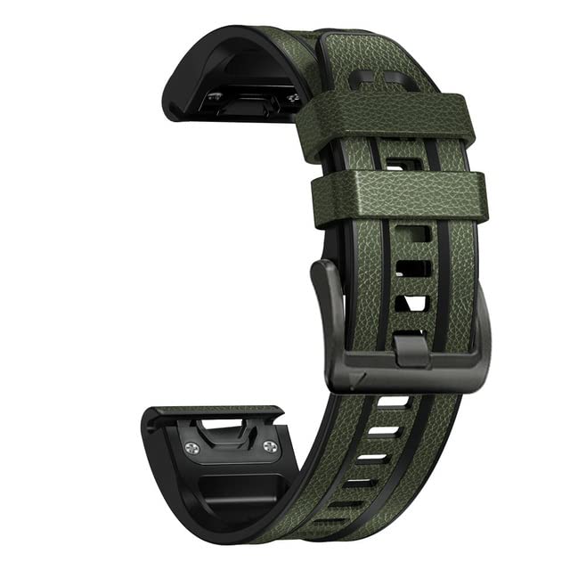 Pulsera de silicona para Garmin Fenix 7X y 6X Pro correa híbrida de cuero en oficina y deporte