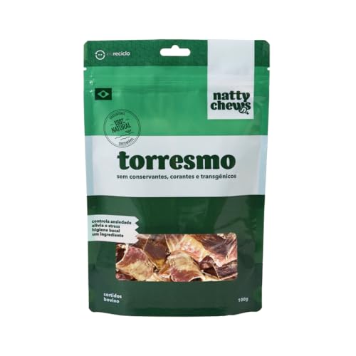 Mordedor Natural Torresmo Natty Chews Traqueia e Esôfago Desidratados Para Cães - 100g
