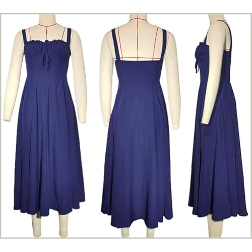 Image of Floral Corset Midi Dress Square Neck A Line Dress with Slit | Square neck floral midi dress with front tie bust wide straps A-line skirt side slit and lightweight fabric