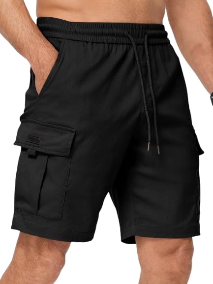 Image of Vogaan Men's Cotton Blend Multi Color Cargo Shorts | Regular Fit | 5 Pocket Casual Utility Shorts