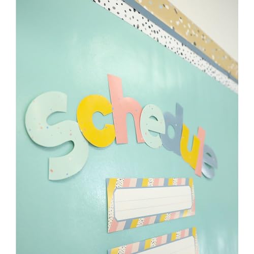 Image of Carson Dellosa 219-Piece We Belong Cutout Letters, 4 inch Pastel Upper and Lowercase Alphabet, Numbers, Punctuation, and Symbols for Bulletin Board, Posterboard, Party, and Classroom Decor