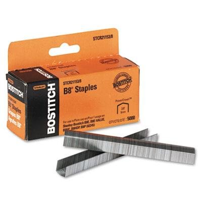 Stanley Bostitch B8 Powercrown Staples, 3/8 Inch Leg Length, 5,000/Box, Case of 10 Boxes