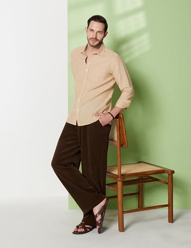 Image of Symbol Premium Men's Cotton Linen Casual Shirt - Regular Fit | Full Sleeve (Available in Plus Sizes)