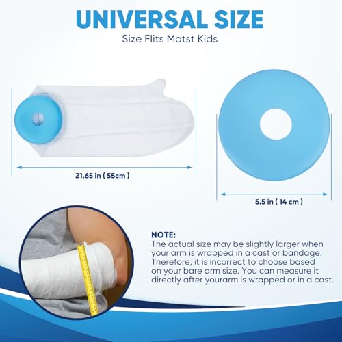 Waterproof Cast Cover Arm Kids, Cast Covers for Shower Protector Bag, Teens Long Full Arm Cast Protector for Shower, Keep Wounds Dry, Child Bandage Protector Covers Broken Hand,Wrist, Finger,Elbow - Thumbnail 2