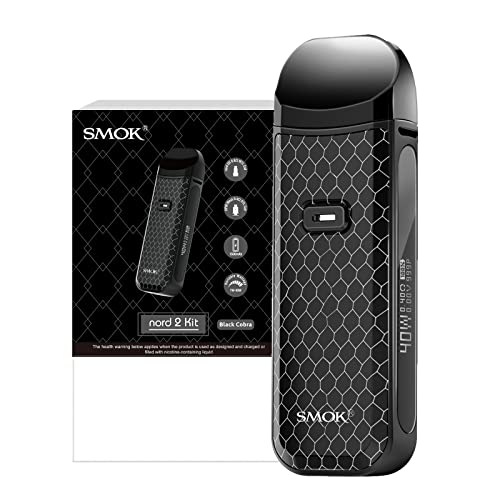 SMOK Nord 2 Vaping Kit, 40W Adjustable Pod System, Perfect for Beginners & Pros, Long Lasting Battery, Advanced, Remarkably, Compatibility Nord Coils, E Cigarette, E Cig, No Nicotine (Black)