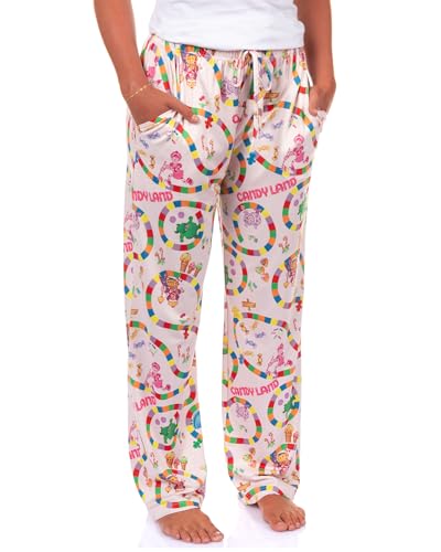 Candy Land Pajamas Womens Allover Game Design Adult Lounge Sleep Pants (Large)