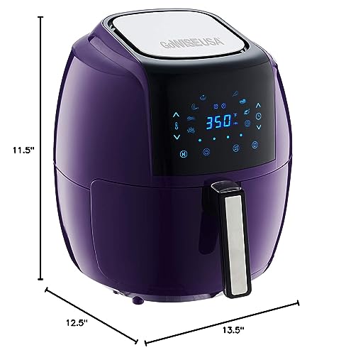 GoWISE USA 5.8-Quart Programmable 8-in-1 Air Fryer XL + Recipe Book (Plum) - Thumbnail 4