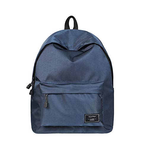 Preisvergleich Produktbild WAWJ 2019 Unisex Schulrucksack, Canvas Schulter Daypack Schultasche für Jugendliche Mädchen Jungen (Dunkelblau)