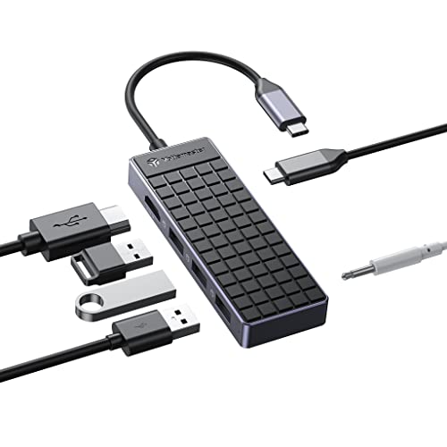 Yottamaster Hub USB C, 6 En 1 Adaptador USB C a HDMI 4K,USB A 3.0 x3, 100W PD USB C Dock Adaptador,...