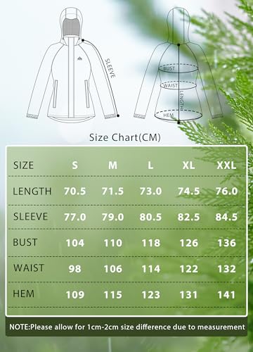 ATLASLAVA Regenjacke Damen Dünne Faltbar Fahrradjacke Wasserdicht Leicht Outdoorjacke mit Kapuze Fahrrad Wandern Zitrone Grün XL