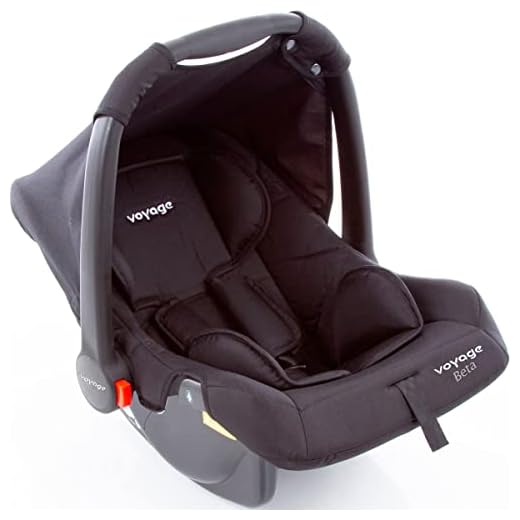 Passe o mouse para ampliar a imagem Voyage Bebê Conforto Infantil para Carro Beta, Cinto 3 Pontos, Capota Removível Grupo 0+ (Até 13kgs), Preto Mescla