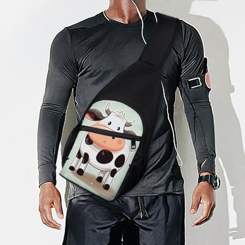 Bolso bandolera Casual de tela con diseño de vaca miniatura 7