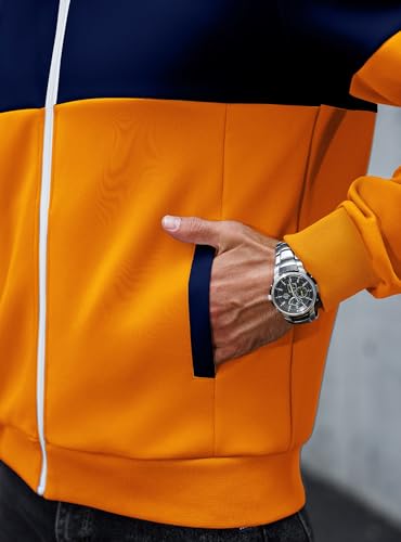 Image of HYPESTFIT Men's Lightweight Casual Bomber Jacket Track Running Athletic Varsity Coat