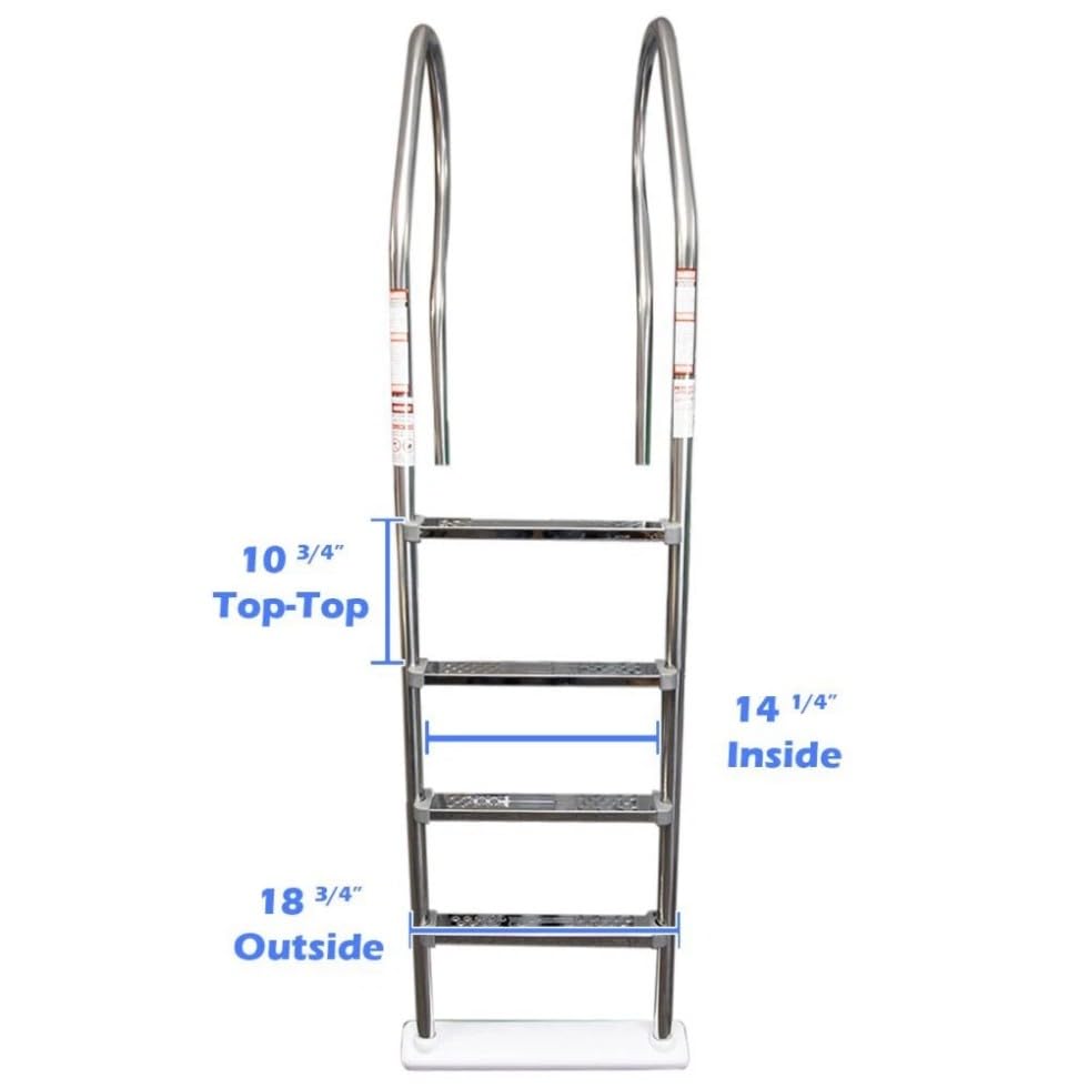 Escalera para piscina con base invertida de acero inoxidable miniatura 5