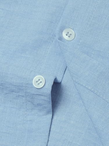 Image of Men's Casual Button Down Shirts Long Sleeve Linen Touch Textured Shirt Wrinkle Free Fashion Casual Vacation Beach Summer Shirt (1001)