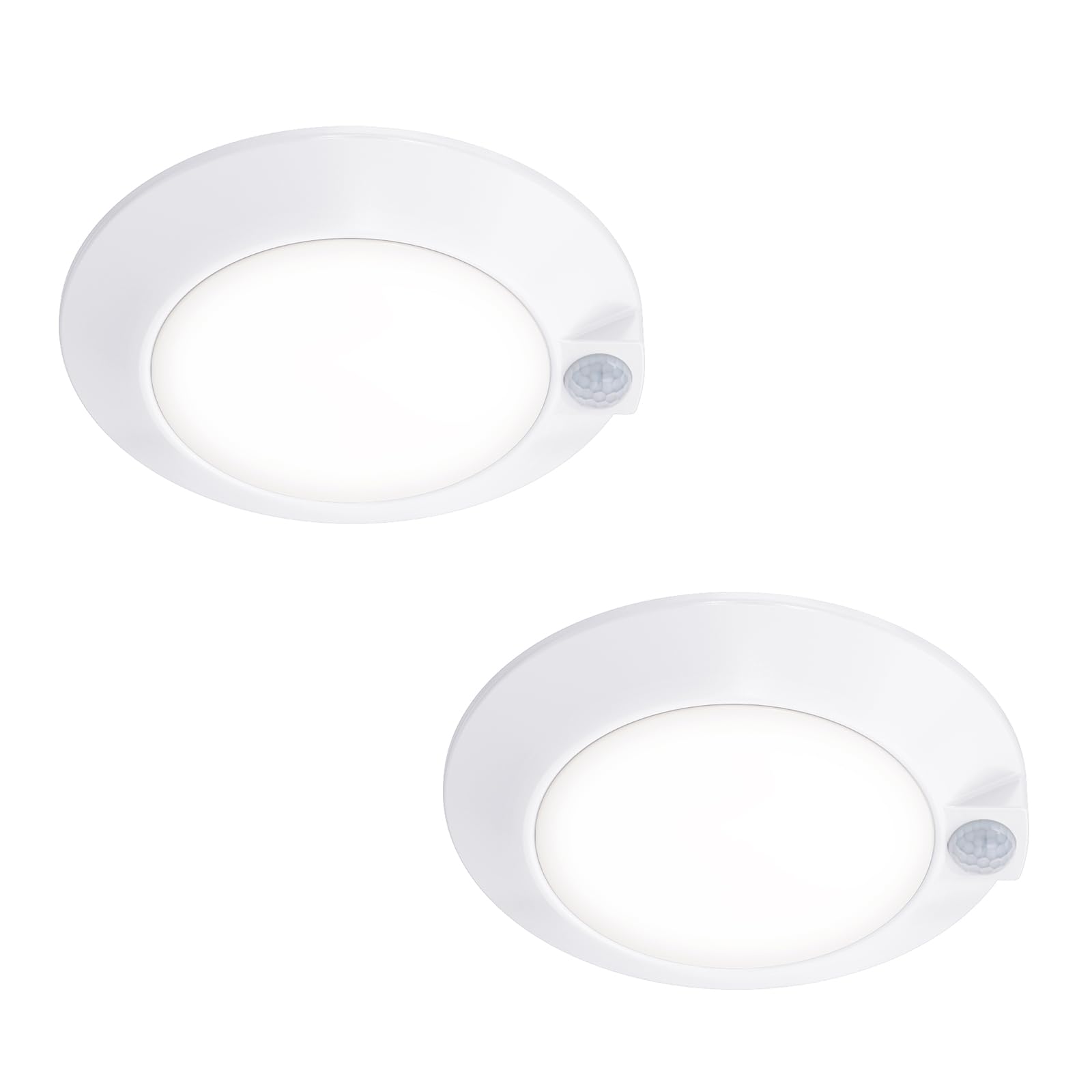 Motion Sensor Ceiling Light, 120V CRI90 14W 3000K Warm White,6 inch Motion Sensor Light for Closet, Garage,Walk-in Closet,Landry Room,Pantry White Finish (6 Inch 2PK)