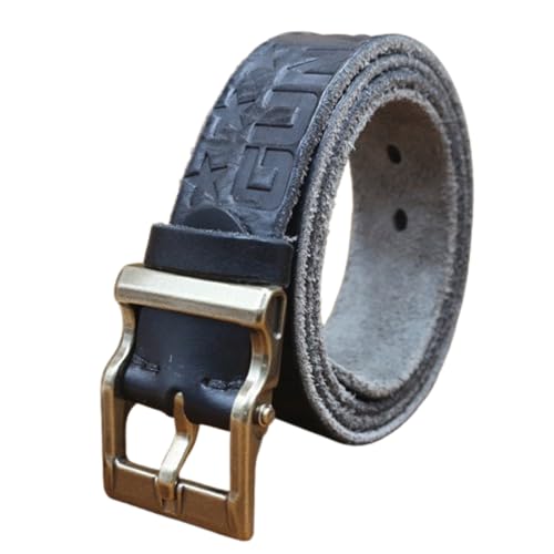 Ceinture cuir pleine fleur vintage style western à boucle ardillon gravée