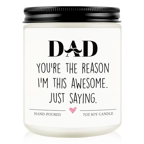Candela per papà - Regali per papà da figlia, figlio, regalo di compleanno per papà che non vuole nulla, festa del papà, regalo di compleanno per papà/padre, miglior regalo per papà 2025 - Profumata
