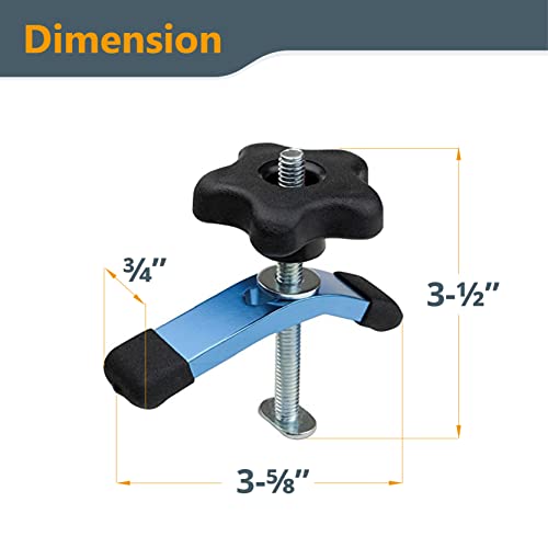 Image of POWERTEC 71082 T-Track Mini Hold-Down Clamp, 3-5 /8 inch L x 3 /4 inch W (Pack of 3)
