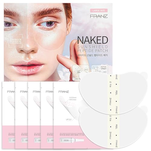 FRANZ - UV Patch UPF 50+ Sun Protection for Daily Outdoor Activities - Breathable Lightweight Comfortable - Peptide for Radiance Wrinkles Anti-Aging - 5 pairs