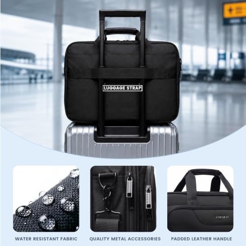 Image of EMPSIGN Laptop Bag Briefcase, 17.3 Inch Computer Bag Expandable Laptop Case for Men, Water Repellent Shoulder Messenger Bag for Work Business Travel Office-Black