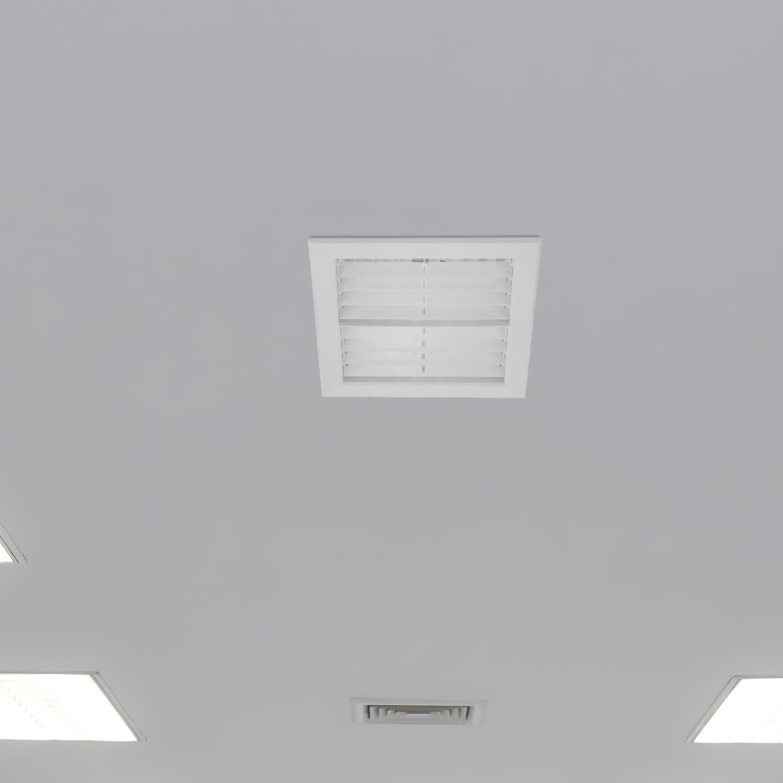 DOITOOL Griglia di Ventilazione Rotonda in Abs per Condizionatore D'aria Centrale, Bocchetta di Ventilazione Doppio Strato Alette Regolabili, Copertura Presa D'aria Quadrata-to-rotonda