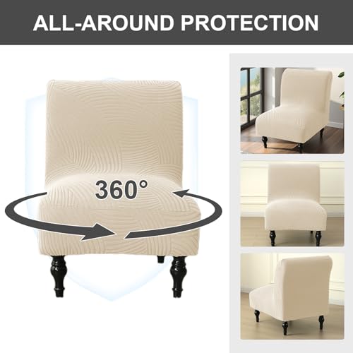 Image of Eco-Ancheng Armless Chair Slipcover Removable Armless Accent Chairs Covers Washable Armless Slipper Chair Slipcover Printed Armless Chair Furniture Protector Covers for Living Dining Room Hotel,21