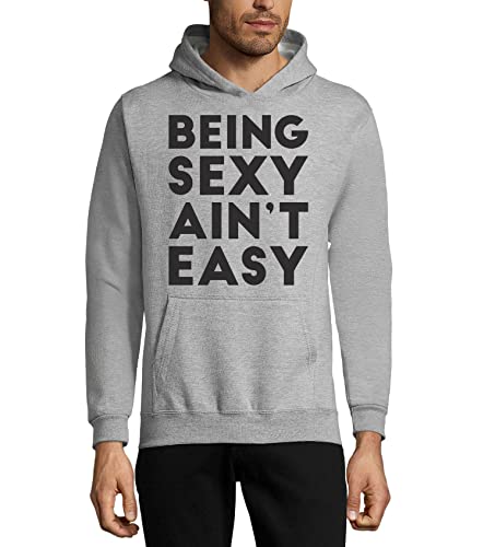 Sweat à Capuche Unisexe Gris Chaud Doux Molleton pour l'Hiver