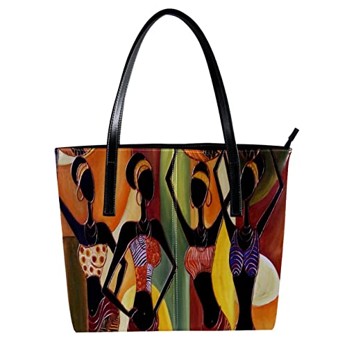 Sac femme art rétro belle femme africaine fourre-tout et cabas épaule grand format