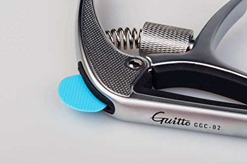 Guitto Guitar Capo for Acoustic and Electric Guitars, GGC-02 Creative 3 in 1 Guitar Capo with Pick Holder for Ukulele, Mandolin, Banjo, Classical Guitar Accessories (Silver) - Thumbnail 3