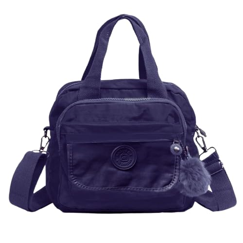 Bolsa mochila feminina m?dia para viagens e passeios resistente ? ?gua bolsa vira mochilinha (AZUL MARINHO)