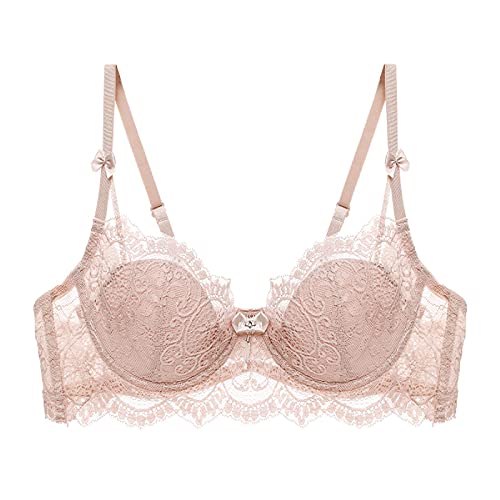 Soutien-gorge push-up non rembourré WENJUN maintien balconnet rose 75C