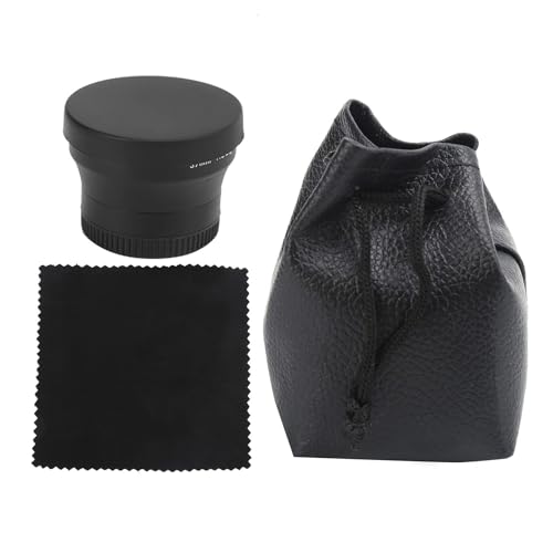 Obiettivo Grandangolare, Lente Aggiuntiva Grandangolare Nera in Lega E Vetro Ottico 0,45x Con Macro Per Obiettivo Da 37 Mm, Design Portatile Compatto Con Rivestimento Antiriflesso