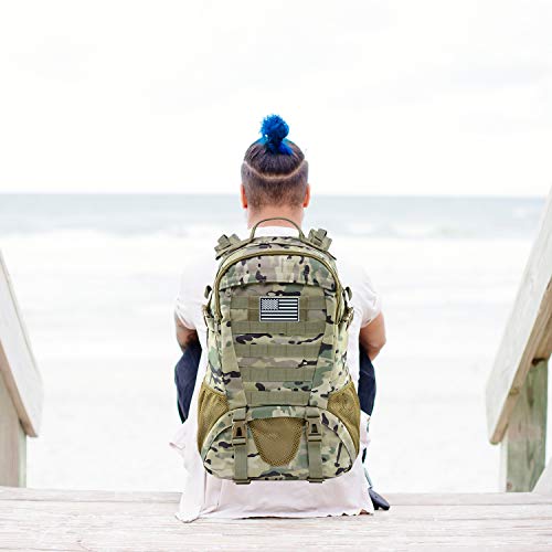 Jueachy Tactical Backpack For Men Hiking Day Pack Molle Backpack Military Rucksack Waterproof 30L Edc Bag With Usa Flag Patch #TOP5