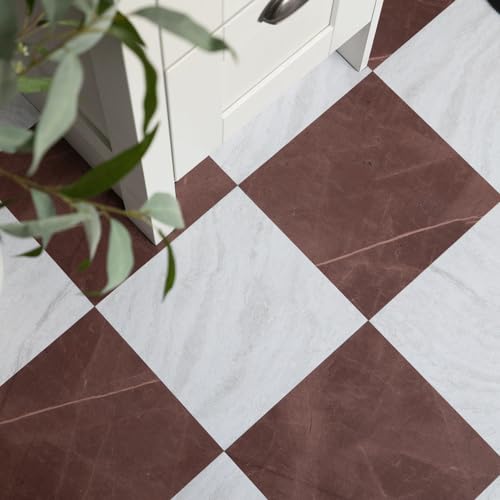 30.48cm X 30.48cm BONNEVILLE OXBLOOD peel and stick vinyl floor tiles (FP6333)