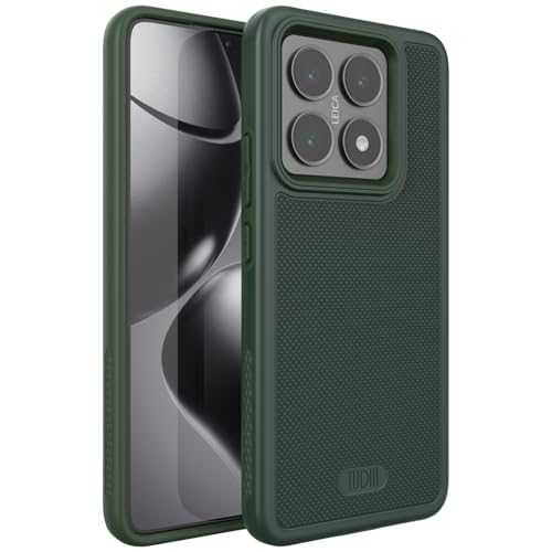 TUDIA MergeGrip [Militärqualität] für Xiaomi 14T 5G Hülle (2024) [Fallgetestet] Doppelschichtige stoßfeste schlanke robuste Schutzhülle - Kieferngrün