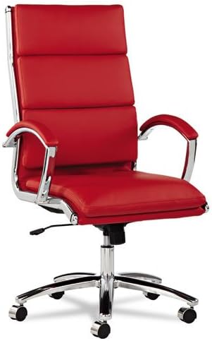 Alera ALENR4139 Alera Neratoli Series Highback Swivel/tilt Chair, Red Soft Leather, Chrome Frame
