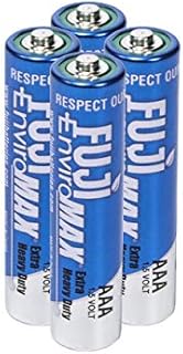 Fuji Enviromax AAA batteries, extra heavy duty, manufactured to be eco-friendly and powerful, Carbon Zinc - (Pack of 4)