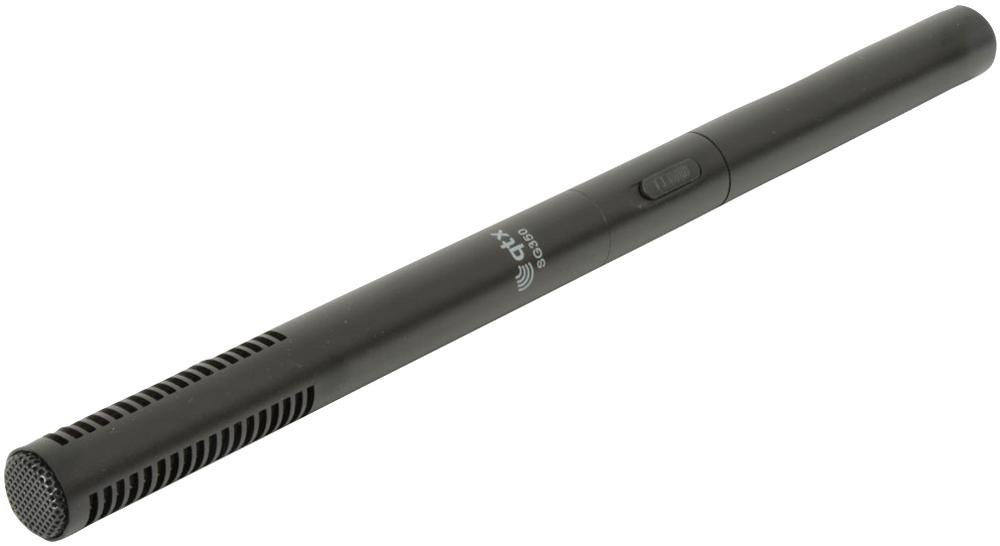 Micrófono de escopeta largo, 3 vías XLR, cardioide de directividad, 18 khz, 50 Hz, plomo, salida 230 ohm, longitud externa/altura 350 mm, 22 mm, peso 160 g