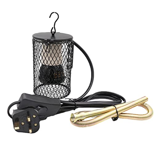 Lámpara de calor de 50 W con pantalla, lámpara de calefacción Pantalla de cerámica infrarroja Lámpara de luz de calor para tortugas, loros, lagartos, pájaros, suministros de calentador de invierno