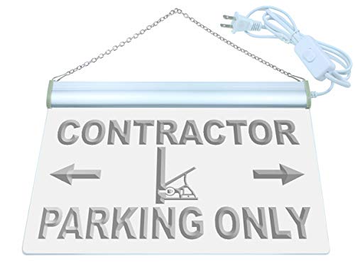 ADVPRO Contractor Parking Only LED Neon Sign Red 16 x 12 Inches st4s43-m246-r