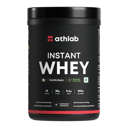 Athlab (by Nutrabay) Instant Whey Protein| Naturally Flavoured & Sweetened with Monk Fruit | No Preservatives, 25g Protein - Vanilla Bean, 500g (B0C4SY5X59) Amazon Price History, Amazon Price Tracker