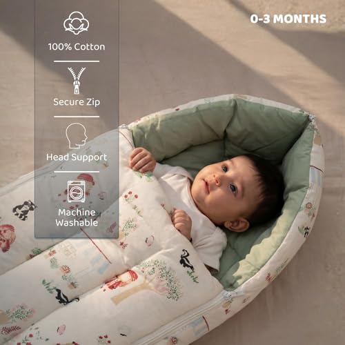 Image of haus & kinder Newborn Baby Shower Gift Set (Pack of 10) | 100% Cotton New Born Baby Essentials Kit with Swaddle, Muslin Blanket, Carrier Nest | Scarlet Edition