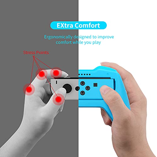 2-Pack Joycon Grip For Nintendo Switch N Oled 2021/Upgraded-Latest Version(Vertical Flexible Trigger-More Space) Extra-Large Size,Easy Slide In & Top Out Via A Hole With A Finger (Black) #TOP5